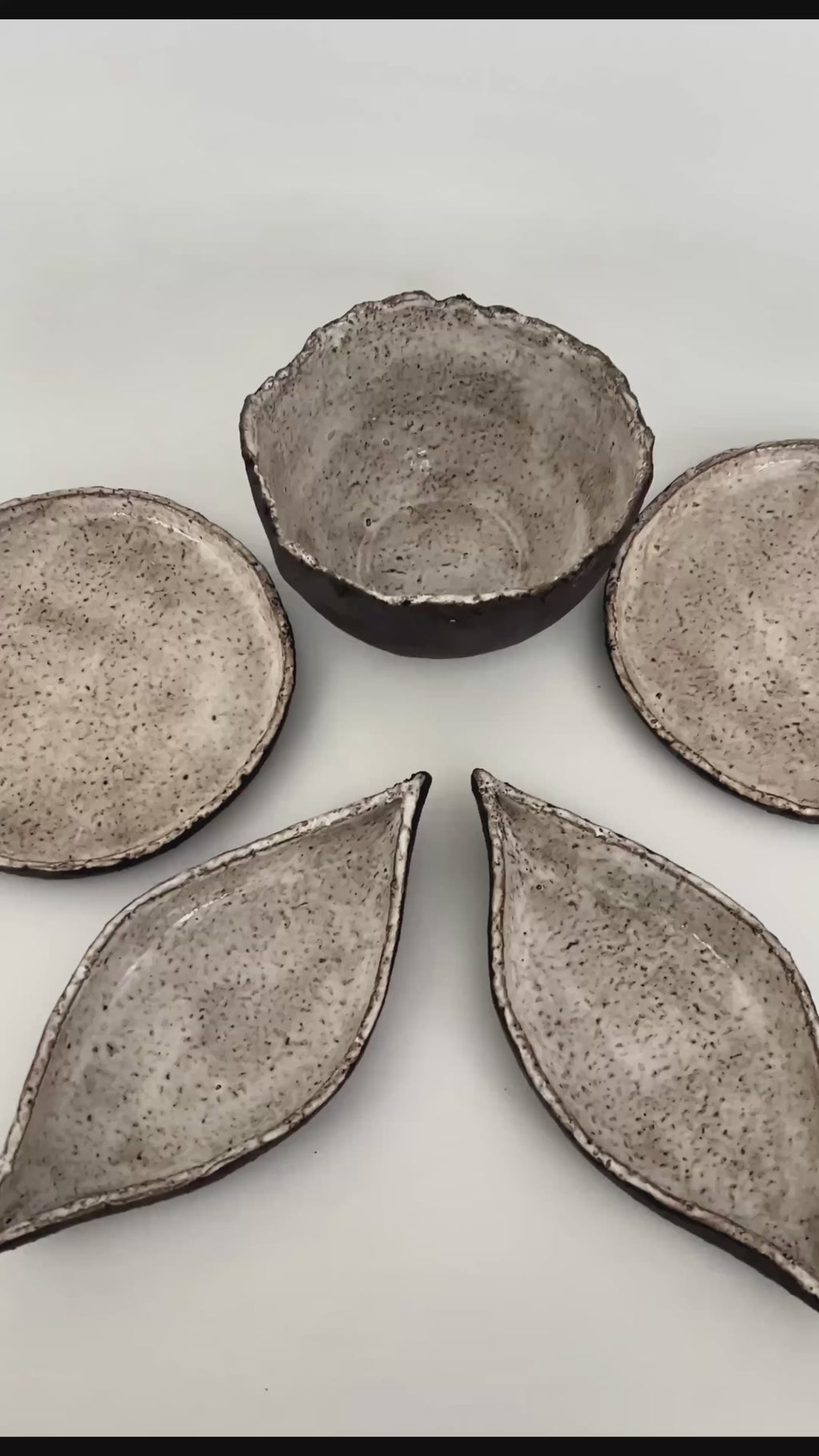 Shared Serving Set – Organic Shaped Plate &amp; Bowl Set (5 Pieces)