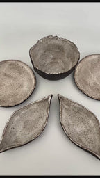 Shared Serving Set – Organic Shaped Plate &amp; Bowl Set (5 Pieces)